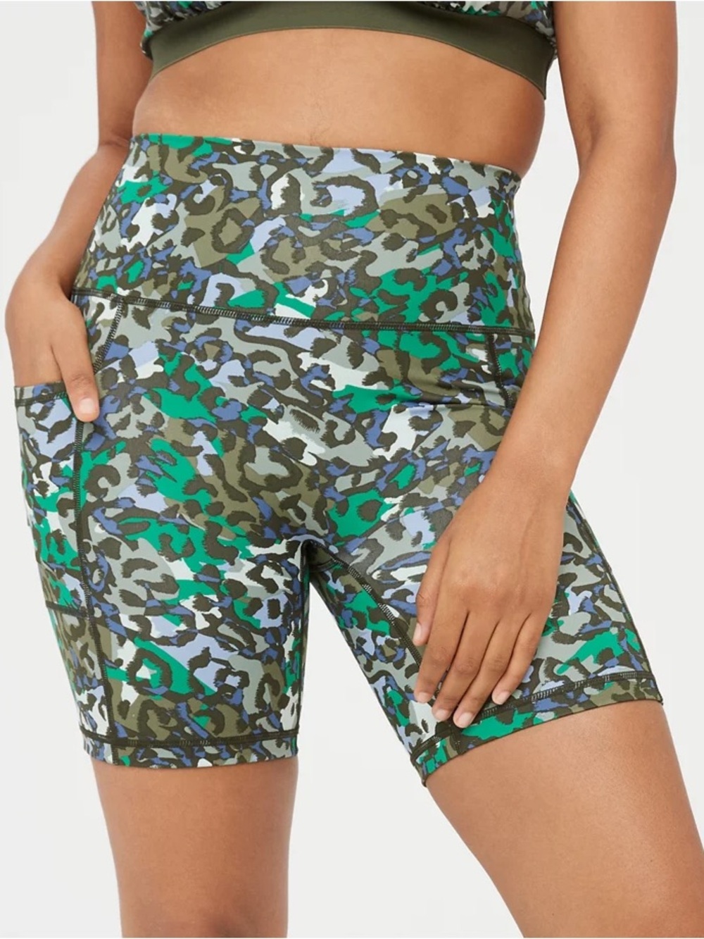 OFFLINE By Aerie Goals Pocket Bike Shorts Size XXL leopard print